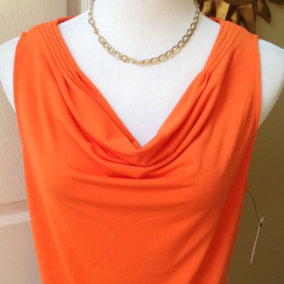 Calvin Klein Orange Cowl Neck Tank - Picture 2 of 4