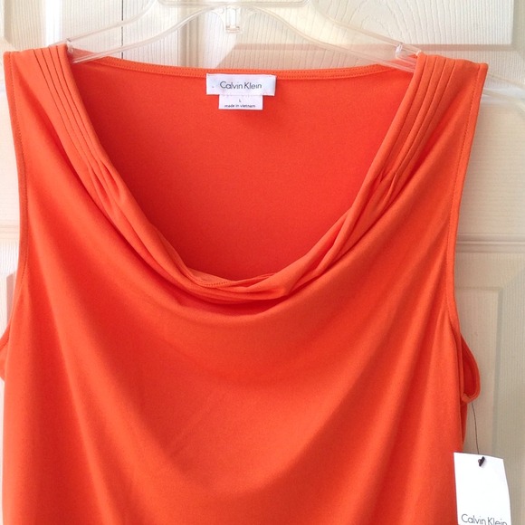 Calvin Klein Orange Cowl Neck Tank - Picture 4 of 4