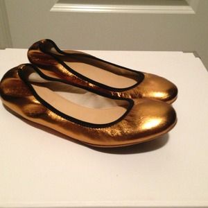 Jcrew Lula Metallic Leather Flats 6.5