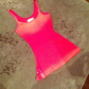 Free People - Red/Orange Waffle Weave Tank