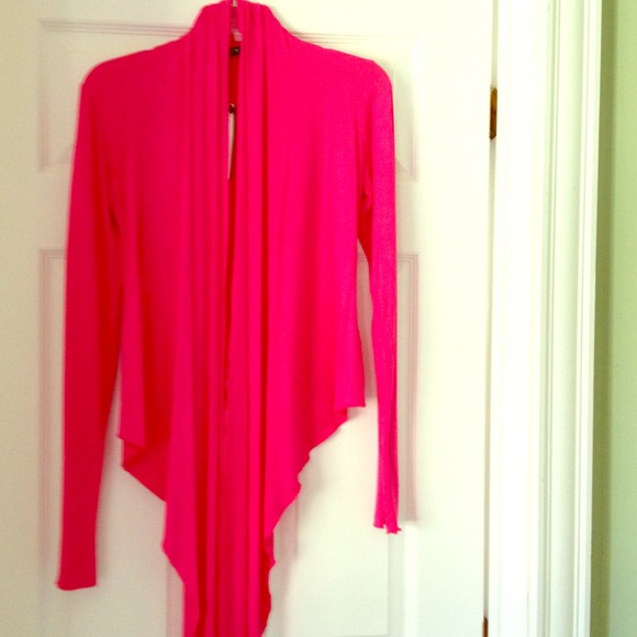 Boutique jersey wrap/sweater.  Hot pink, NWT