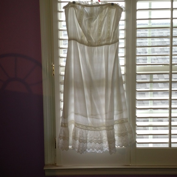 White strapless summer dress