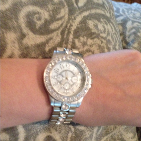Reserved!!!Women's silver & diamond costume watch
