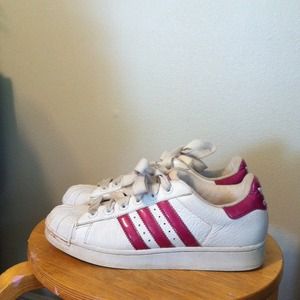 Pink Adidas shell toes