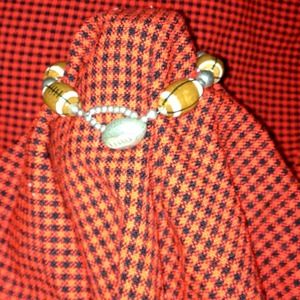 Super cute!! football bracelet. Hook & eye closure