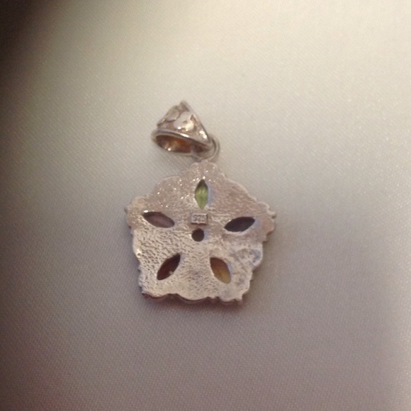 Solid sterling silver pendent with multistones - Picture 2 of 2