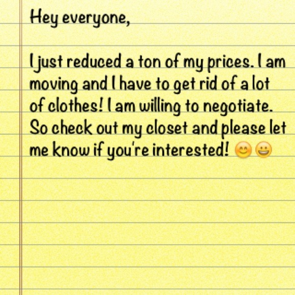 Reduced prices.