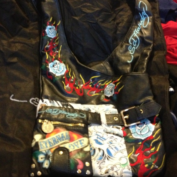 New*** all leather💯 authentic Ed Hardy bag