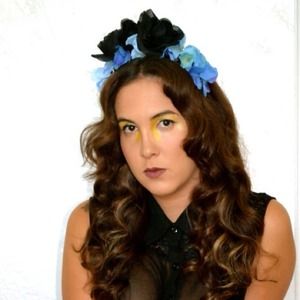 Black Roses and Blue Hydrangeas Headpiece crown