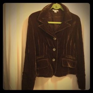 ✨✨Sale!✨✨Brown crushed velvet blazer