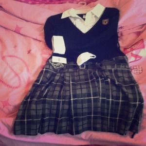 "School girl" long sleeve dress