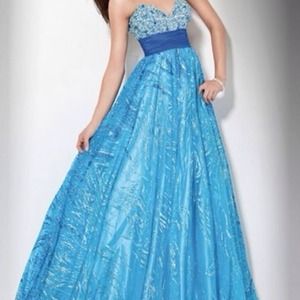 Turquoise/Royal Jovani Prom Dress