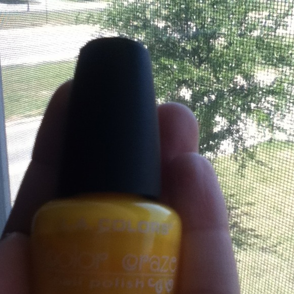 Yellow nail polish with hardener!