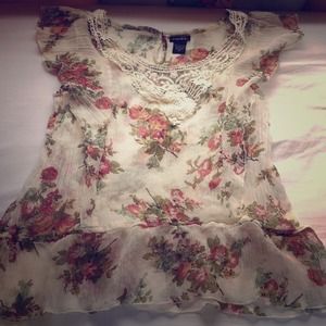 Rue 21 sheer floral design top