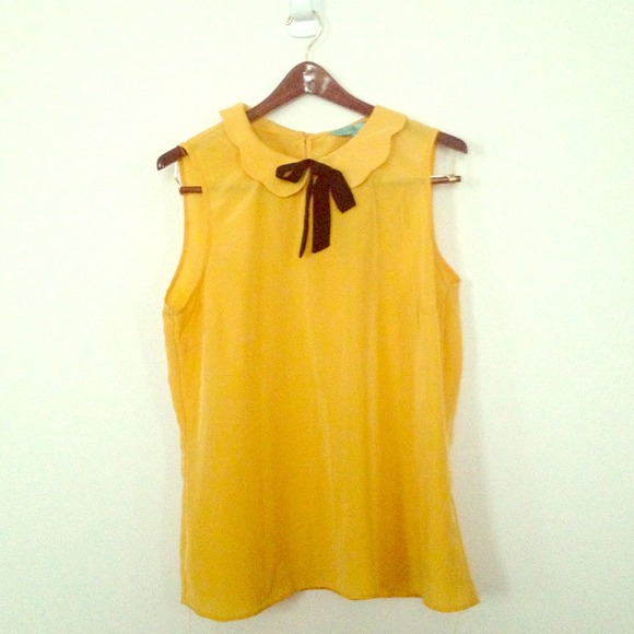 Peter Pan Collar Mustard Yellow Top