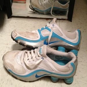 Reserved Blue and white Nike shocks