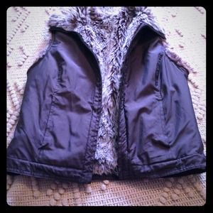 Reversible faux fur vest