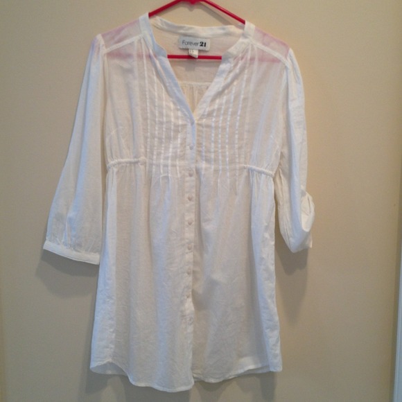 White Blouse & denim maternity skirt