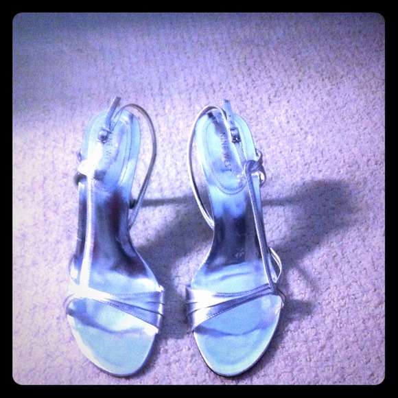 Silver Strappy Nine West Heels
