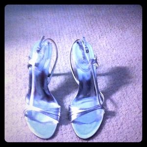 Silver Strappy Nine West Heels