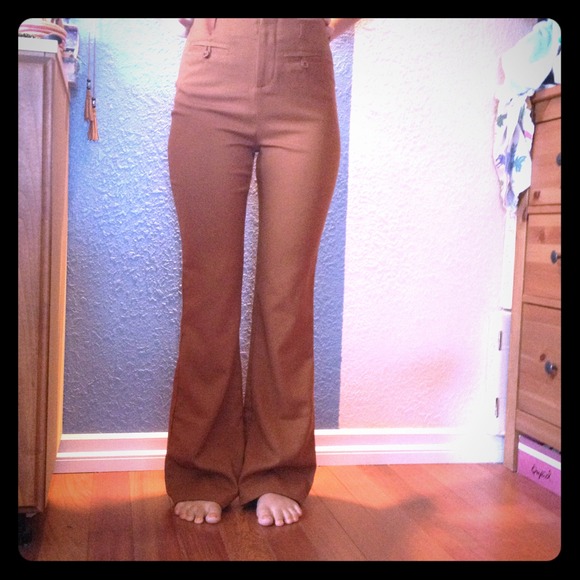 Forever21 high-waisted long brown pants