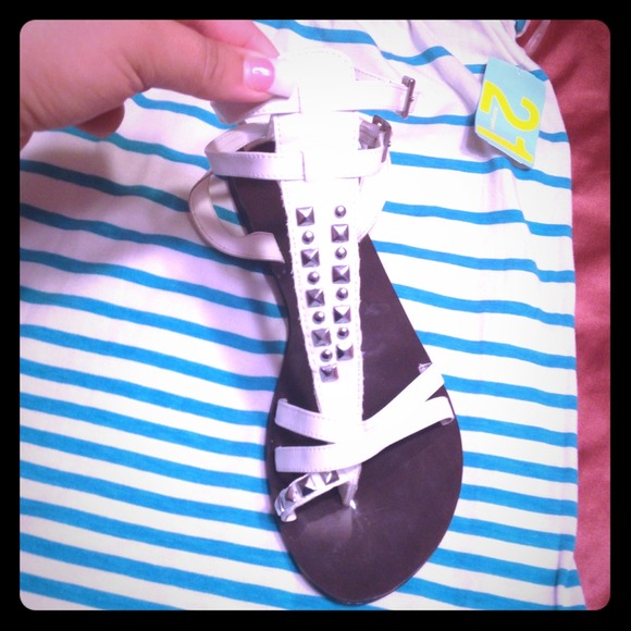 Price Firm ! Gladiator white Studded Sandals