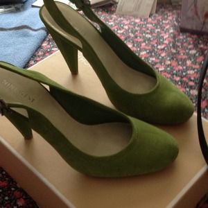 Lime green sling backs