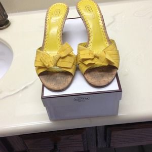 Coach Yellow Open Back Shoes