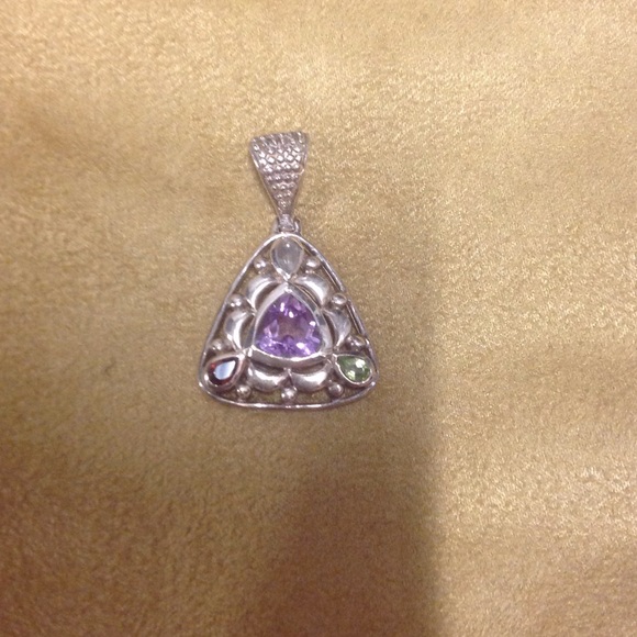 Solid sterling multistones pendant - Picture 1 of 2