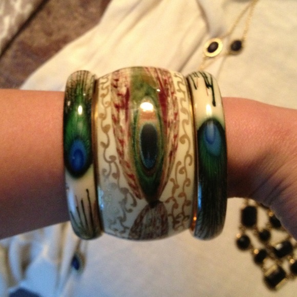 Peacock bracelet set
