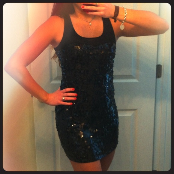 Black sequin dress!