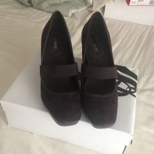 Nine West dark brown suede wedges 7.5