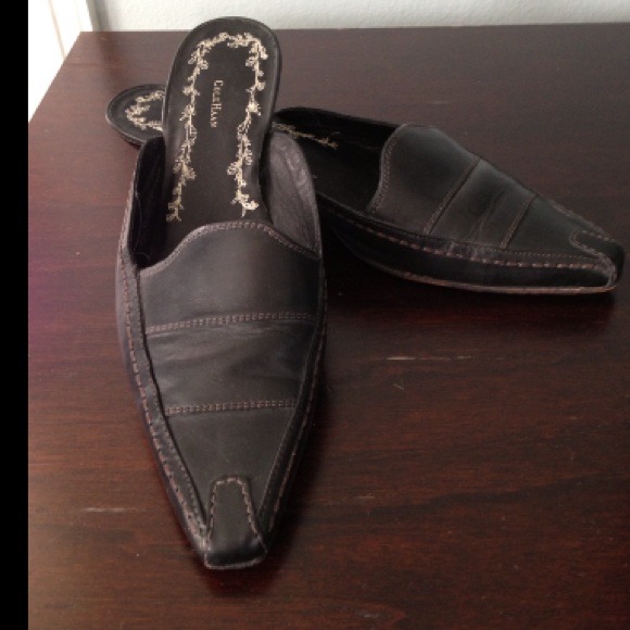 Cole Haan black leather mules size 8 (says 38)