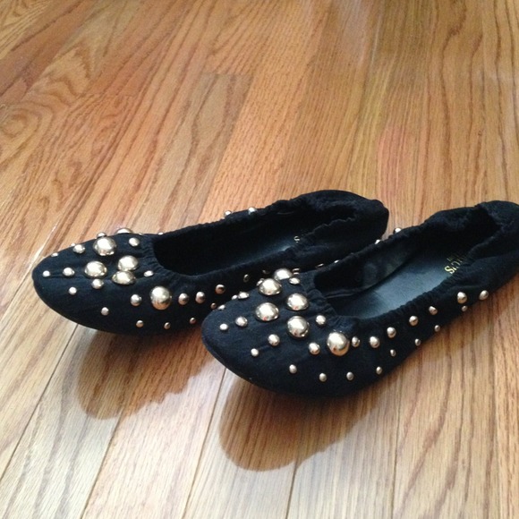 Gold studded flats