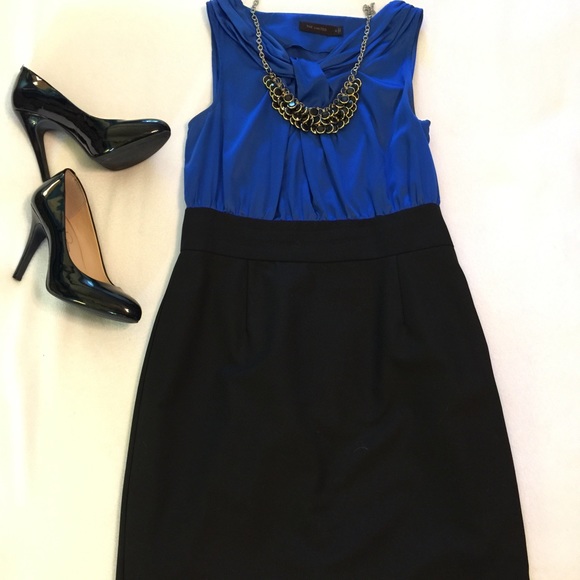 The Limited blue and black sleeveless dress