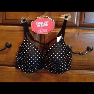 Front close push up bra with racerback