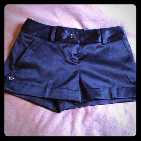 Sold!!! Express shorts, shiny black, new with tags