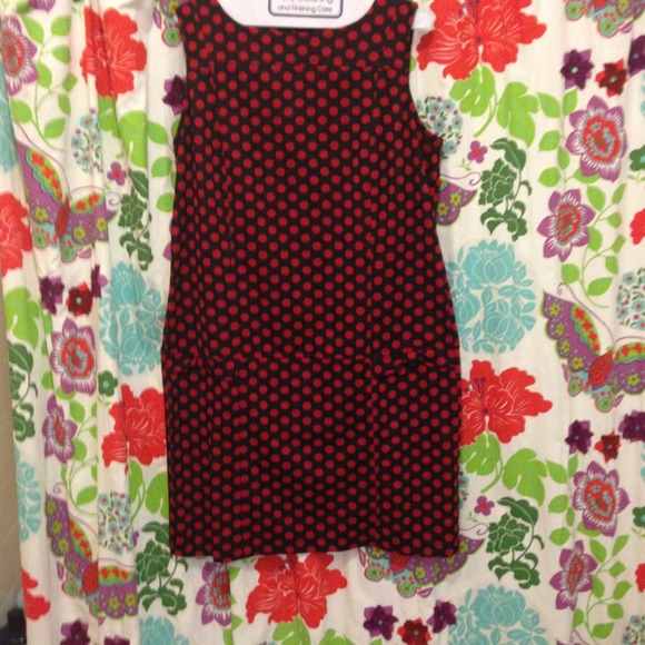 Black and red drop waist dress