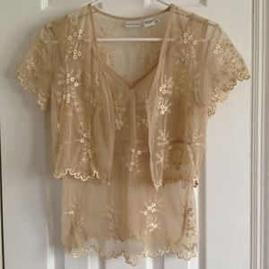 Two-piece sheer set.