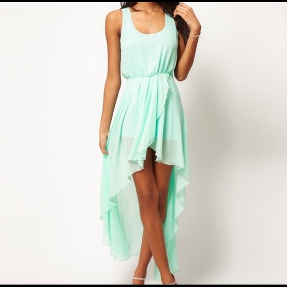 Reserved @queenofthenight Mint Green Hi-Lo Dress
