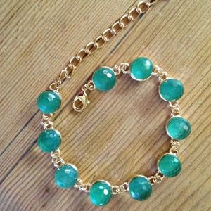 Cool green mint globe gold bracelet… Unique. New