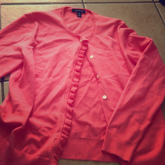 Bright pink lands end cardigan