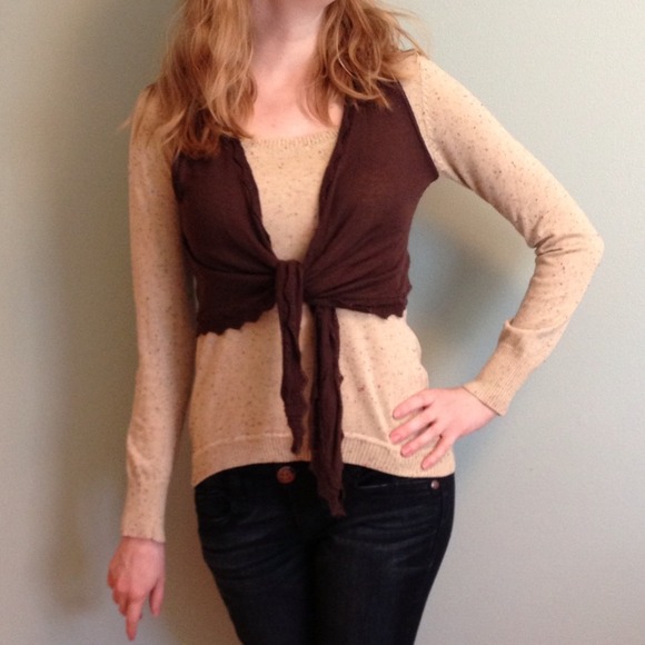 Little brown crochet vest