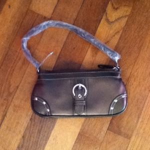 Brown leather purse.