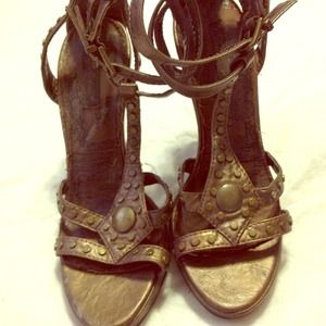 Bronze strappy Heel