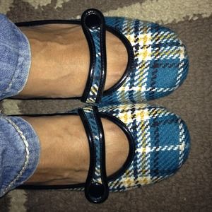 Plaid Mary Jane flats