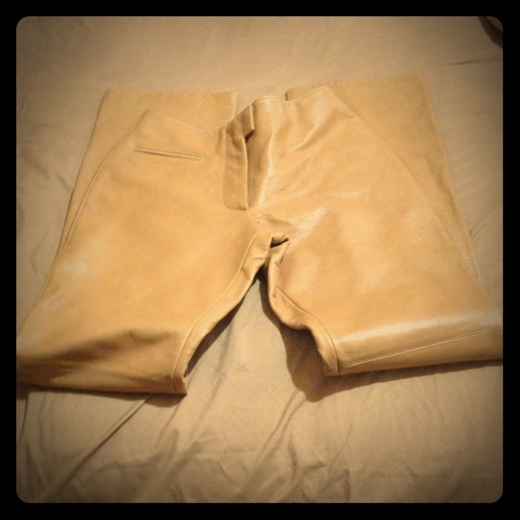 Tan leather pants
