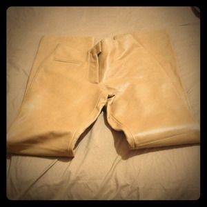 Tan leather pants