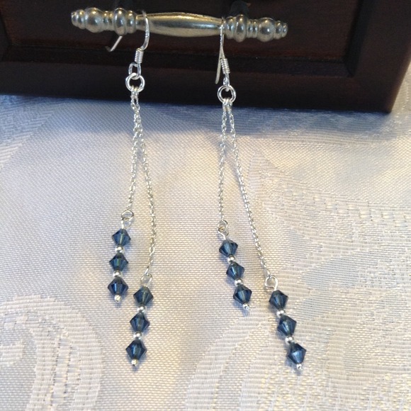 πHost Pick!π Sapphire Crystal Earrings. - Picture 3 of 4