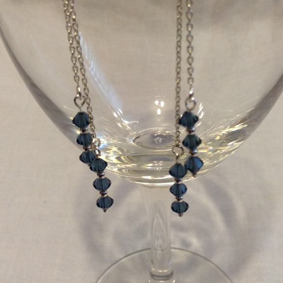 πHost Pick!π Sapphire Crystal Earrings. - Picture 4 of 4